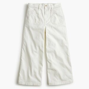 NWT J. Crew Point Sur Wide Leg Crop Jeans White Size 34